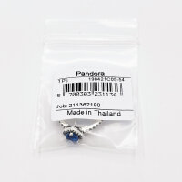 Pandora Ring Größe 54, Herzring mit erhabenem Muster, Silber und Blau, funkelndes Design