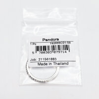 Pandora Ring Größe 58, Silber Bandring mit funkelnden Details, eleganter Schmuck für Damen