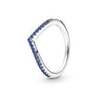 Pandora ring size 60, wish ring with shimmering blue...