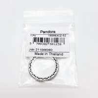 Pandora ring size 52, silver, glitter design with heart motif, elegant jewelry for women