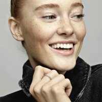 Pandora Ring Größe 60, Silber, Glitzer-Design mit Herz-Motiv, eleganter Schmuck für Damen