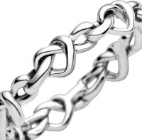 Pandora Ring Größe 50 Band Of Hearts Herzring aus Silber, filigranes Design, eleganter Schmuck