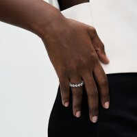 Pandora Ewigkeitsring Herzreihe Silber Größe 54, eleganter Damenring mit Herzdesign