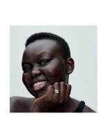 PANDORA ring, size 54, organically shaped, stackable, made of silver, elegant design