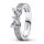 PANDORA Ring Size 60, Silver, Two sparkling rows of bow design, elegant jewelry