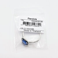 Pandora ring size 60, square blue stone, sparkling, silver, elegant jewelry