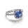 Pandora ring size 60, square blue stone, sparkling, silver, elegant jewelry