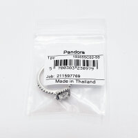 Pandora Ring Größe 50, Silberner quadratischer Halo-Ring mit funkelnden Steinen, eleganter Schmuck