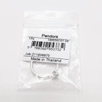 PANDORA Ring Größe 50, Silber, Solitärring mit funkelndem Stern-Design