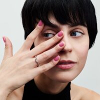 Pandora Ring Größe 50, polierter Wellenring aus Silber, elegantes Design