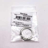 Pandora Ring Größe 50, polierter Wellenring aus Silber, elegantes Design