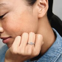 Pandora Ring Größe 56, Modell "Unendliche Liebe", Silber, Zwei funkelnde Herzen, eleganter Schmuck