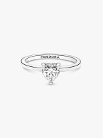 Pandora Solitär-Ring Größe 52, Funkelndes Herz, Silber, Elegantes Design