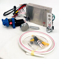DauerShower recirculating shower system installation kit for motorhomes, chrome, space-saving, durable, easy installation