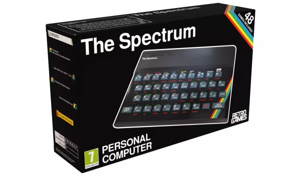 Spectrum Retro-Spielkonsole mit HDMI-Anschluss, 48 integrierte Spiele, klassisches Design, einfache Bedienung
