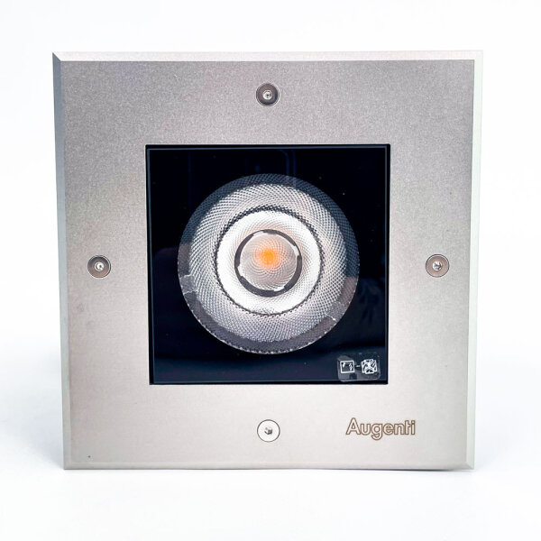 Augenti Clio Bodeneinbauleuchte, Stahlblende, 8mm gehärtetes Glas, Edelstahl, 5W, 2700K, 220-240Vac, 50/60Hz
