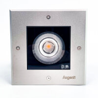 Augenti Clio Bodeneinbauleuchte, Stahlblende, 8mm gehärtetes Glas, Edelstahl, 5W, 2700K, 220-240Vac, 50/60Hz