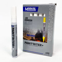 Markal SL 250 Edelstahl-Lackmarker, weiß, 12 Stück, Strichstärke 2-4 mm