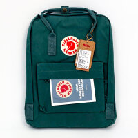 Fjällräven Kanken 16L backpack, 38x27x13 cm, frost green, lightweight daypack, water-repellent, robust