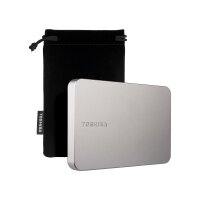 TOSHIBA Canvio Flex 1TB external 2.5 inch HDD, USB-C compatible for smartphones, tablets, Windows & Mac, warm silver