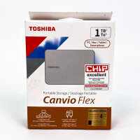 TOSHIBA Canvio Flex 1TB external 2.5 inch HDD, USB-C compatible for smartphones, tablets, Windows & Mac, warm silver