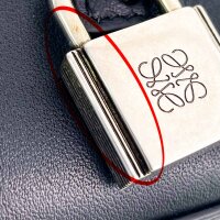 LOEWE Amazona Nano bag, glossy calfskin leather, black, compact dimensions 5.5 x 11.5 x 3.5 cm, used