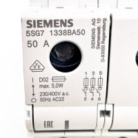 Siemens 5SG7133-8BA50 Lasttrennschalter D02 50 A 230/400 V 50Hz, max 5,0W