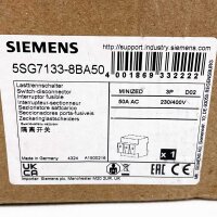 Siemens 5SG7133-8BA50 Lasttrennschalter D02 50 A 230/400 V 50Hz, max 5,0W