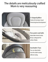 Yazoco D008-UP Elektrischer Baby-Schaukelstuhl Pink, Komfortliege, 0-3 Jahre, Luxus Babybett mit Schaukelfunktion