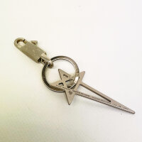 Rick Owens keychain with pentagram design, fashionable accessory made of high-quality material