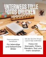 Canon SELPHY QX20 mobile photo printer, Wi-Fi, dye-sublimation printing, 2 sticker paper sizes, USB-C charging, white, without ribbon/paper