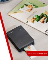 Canon SELPHY QX20 mobile photo printer, Wi-Fi, dye-sublimation printing, 2 sticker paper sizes, USB-C charging, white, without ribbon/paper