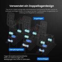 SIMSONN Plus X P3-H3-Plate Hydraulik Sim Racing Pedale PC mit VAM Vibrationsmotor und haptischer Unterstützung, schwarz