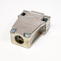 Molex FMK 1 G D-Sub housing, straight, 9-pin, strain relief, silver, size E, die-cast zinc, 55 pieces