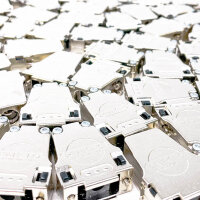 Molex FMK 1 G D-Sub housing, straight, 9-pin, strain relief, silver, size E, die-cast zinc, 55 pieces