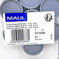 MAUL Industriemagnet Ø 29 mm, Tragkraft 1,0 kg, 30 Stück (3x 10)