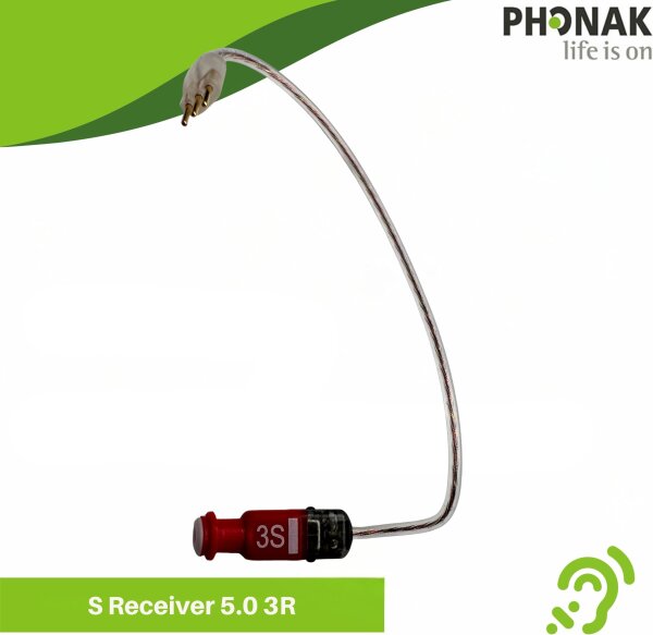 Phonak 5.0 Hörer Größe S Stufe 3 Rechts Ohr Ersatzteil kompatibel mit Lumity Paradise Marvel RIC Hörgeräten