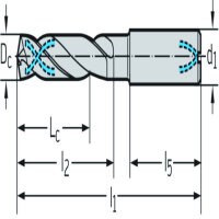 VHM-Bohrer DC180-08-07.800A1-WJ30EY, Schneidendurchmesser 7,8 mm, mit Kühlkanal, präzises Bohren
