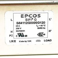 EPCOS B84112G0000G120 einphasiger EMV-Netzfilter, 20 A, 250 V, 40 °C, 50/60 Hz