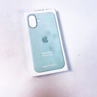 Apple iPhone 16 Plus silicone case with MagSafe, camera protection, aquamarine color