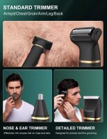 TC-017 Mens Body Hair Trimmer 3-in-1, 600 mAh, 5V 1A, IPX7 Waterproof, Rechargeable, Wet and Dry Shaver