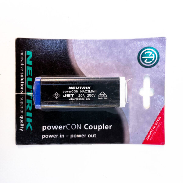 Neutrik NAC3MM-1 JET 20A PowerCON Koppler, Stromeingang und Stromausgang, 250V