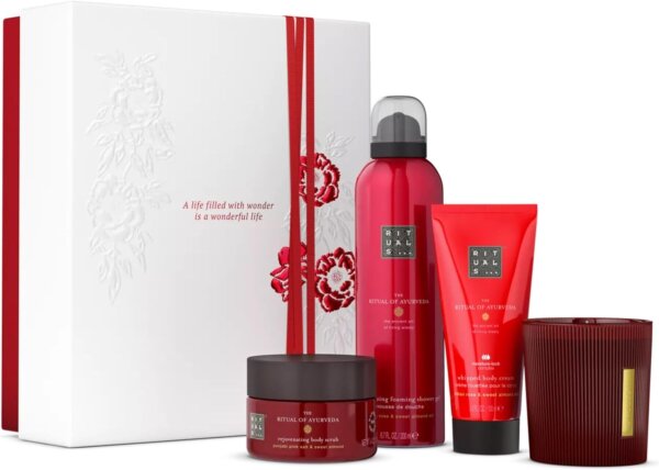 RITUALS Das Ritual des Ayurveda Geschenkset mit Körperpeeling, Duschschaum, Körpercreme und Duftkerze in Geschenkbox