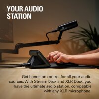 Elgato Stream Deck + XLR Audiomixer & Controller mit USB-C, XLR-Mikrofonanschluss, 20 Hz–20 kHz, 48 V Phantomspeisung, für Podcasting und Streaming, PC/Mac kompatibel