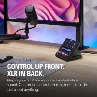 Elgato Stream Deck + XLR Audiomixer & Controller mit USB-C, XLR-Mikrofonanschluss, 20 Hz–20 kHz, 48 V Phantomspeisung, für Podcasting und Streaming, PC/Mac kompatibel