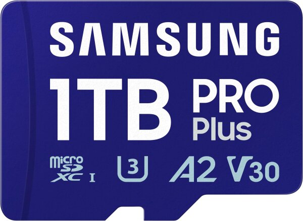 Samsung Pro Plus MB-MD1T0SA/EU microSD-Karte 1 TB UHS-I, Full HD & 4K UHD, 180 MB/s Lesen, 130 MB/s Schreiben, inkl. SD-Adapter