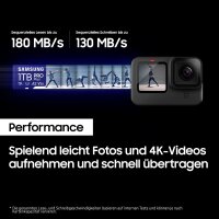 Samsung Pro Plus MB-MD1T0SA/EU microSD-Karte 1 TB UHS-I, Full HD & 4K UHD, 180 MB/s Lesen, 130 MB/s Schreiben, inkl. SD-Adapter