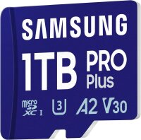 Samsung Pro Plus MB-MD1T0SA/EU microSD-Karte 1 TB UHS-I, Full HD & 4K UHD, 180 MB/s Lesen, 130 MB/s Schreiben, inkl. SD-Adapter