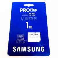 Samsung Pro Plus MB-MD1T0SA/EU microSD-Karte 1 TB UHS-I, Full HD & 4K UHD, 180 MB/s Lesen, 130 MB/s Schreiben, inkl. SD-Adapter