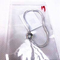 Pandora Icons Armband 19 cm Silber mit Herzverschluss und Schlangenkette, Klettverschluss